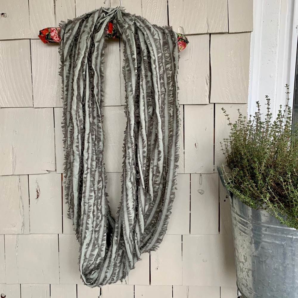 Grey eyelash infinity scarf